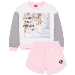 Barbie Long Sleeve Short Leg Pyjama Set (Girls Pink) - 9-10 Years