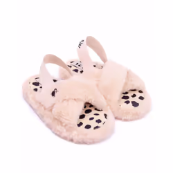 Barbie Girls Slippers Kids Doll Fluffy Cross Strap House Sliders - UK Child 9