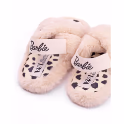 Barbie Girls Slippers Kids Doll Fluffy Cross Strap House Sliders - UK Child 9