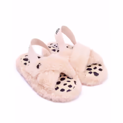 Barbie Girls Slippers Kids Doll Fluffy Cross Strap House Sliders - UK Child 11