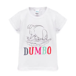 Disney Dumbo T-Shirt Girls Kids Sketch Character White Short Sleeve Top - 7-8 Years