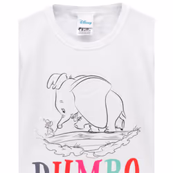 Disney Dumbo T-Shirt Girls Kids Sketch Character White Short Sleeve Top - 7-8 Years