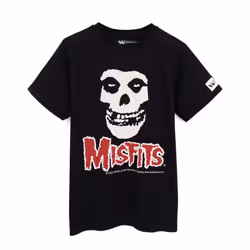 Misfits T-Shirt Kids Girls Boys Skull Music Band Logo Black Top - 11-12 Years