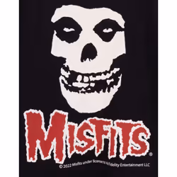 Misfits T-Shirt Kids Girls Boys Skull Music Band Logo Black Top - 11-12 Years