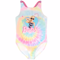 Barbie 1 Piece Swimming Costume (Girls Multicoloured) - 3-4 Years