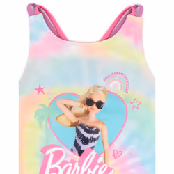 Barbie 1 Piece Swimming Costume (Girls Multicoloured) - 4-5 Years