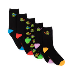 Teenage Mutant Ninja Turtles Calf Socks Set of 5 (Mens Black)
