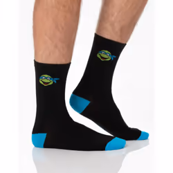 Teenage Mutant Ninja Turtles Calf Socks Set of 5 (Mens Black)