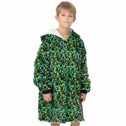 Minecraft Blanket Hoodie (Boys Green)