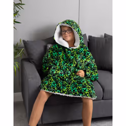 Minecraft Blanket Hoodie (Boys Green)