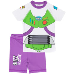 Disney Toy Story Buzz Lightyear Swimsuit Boys Two Piece Top Shorts Swim Set - 4-5 Years