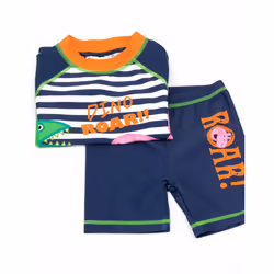 Peppa Pig George Pig Swimsuit Boys Kids Dinosaur Two Piece Top Short Swim Set - 12-18 Months