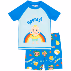 Cocomelon Swimsuit Boys Kids Musical Two Piece Top Short Swim Set - 12-18 Months