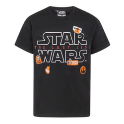 Star Wars T-Shirt Kids Boys Last Jedi Movie Black Top - 5-6 Years