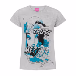 Disney Aladdin T-Shirt Girls Kids Princess Jasmine Blue Grey Top - 12-13 Years
