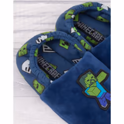 Minecraft Mule Slippers (Boys Blue) - 1 UK Child
