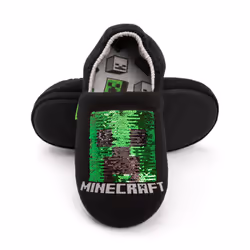Minecraft Slip On Loafer Slippers (Boys Black) - 4 UK Child