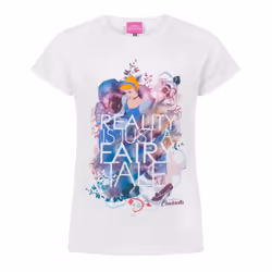 Disney Cinderella T- Shirt Girls Kids Fairy Tale Princess Short Sleeve Top - 5-6 Years