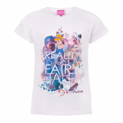 Disney Cinderella T- Shirt Girls Kids Fairy Tale Princess Short Sleeve Top - 12-13 Years