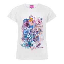 Disney Cinderella T- Shirt Girls Kids Fairy Tale Princess Short Sleeve Top - 12-13 Years