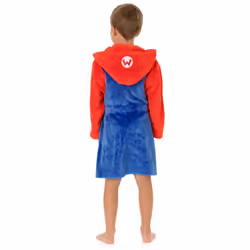 Super Mario Dressing Gown Kids Girls Boys Game Character Pjs Bathrobe - Blue, 5-6 Years