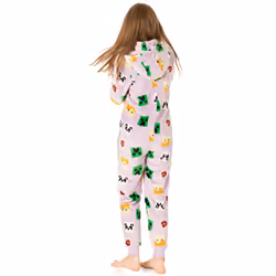Minecraft Girls Onesie Kids Creeper Steve Purple Game All In One Pjs - Purple, 5-6 Years
