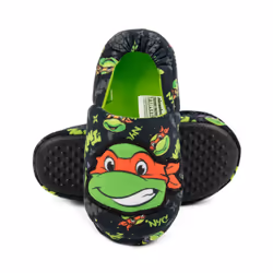 Teenage Mutant Ninja Turtles Slip On Loafer Slippers (Boys Black) - 10 UK Child