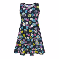 Bratz Dress Girls Kids Fashion Dolls Summer Skater Black Floral Outfit - 3-4 Years