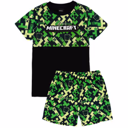 Minecraft Short Sleeve Short Leg Pyjama Set (Boys Green) - 7-8 Years