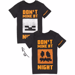 Minecraft T-Shirt Boys Halloween Pumpkin Creeper Flip Sequin Grey Top - 7-8 Years