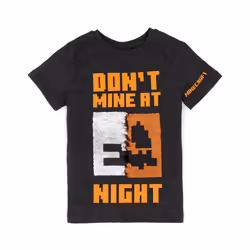 Minecraft T-Shirt Boys Halloween Pumpkin Creeper Flip Sequin Grey Top - 10-11 Years