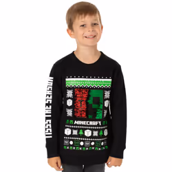Minecraft Christmas Jumper Kids Boys Creeper TNT Flip Sequin Sweater - 6 Years