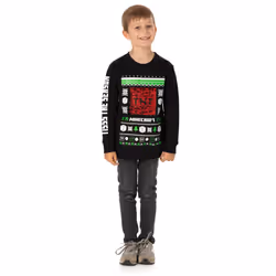 Minecraft Christmas Jumper Kids Boys Creeper TNT Flip Sequin Sweater - 6 Years