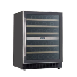electriQ 46 Bottle Capacity Full Range Dual Zone Wine Cooler - Stainle