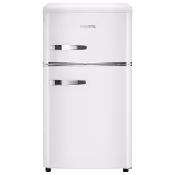 The details This retro-inspired fridge freezer is a size-savvy marvel. perfect for small families. The chic chrome metal hand ...