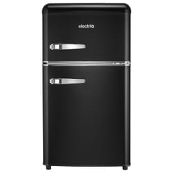 electriQ 80 Litre 70/30 Retro Freestanding Fridge Freezer - Matte Blac