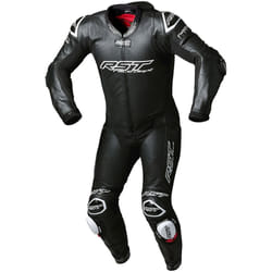 RST V4.1 Evo Kangaroo Airbag One Piece Motorcycle Leather Suit, black-white, Size S for Men