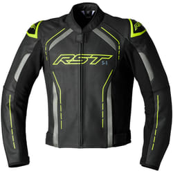 RST S1 Motorcycle Leather Jacket, black-yellow, Size 42 for Men