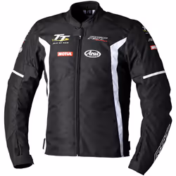 RST IOM Team Evo Motorcycle Textile Jacket, black-white, Size S for Men