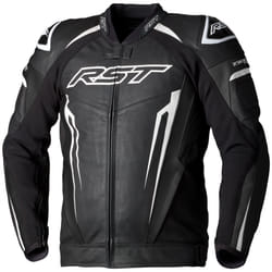 RST Tractech Evo 5 CE Leather Jacket Black / White / Black - UK 48