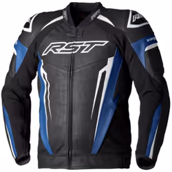 RST Tractech EVO 5 Motorcycle Leather Jacket, black-blue, Size M for Men