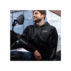 RST Team Zip Through CE Textile Hoodie Black / Grey - XS