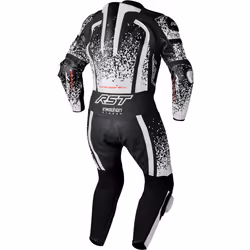 RST Pro Series Evo Airbag One Piece Motorcycle Leather Suit, black-white, Size L for Men