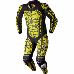 RST Pro Series Evo Airbag Ltd. Tiger One Piece Motorcycle Leather Suit, black-yellow, Size XS for Men