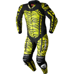 RST Pro Series Evo Airbag Ltd. Tiger One Piece Motorcycle Leather Suit, black-yellow, Size L for Men