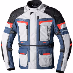 RST Pro Series Adventure-X Ladies Motorcycle Textile Jacket, white-red-blue, Size M for Women