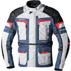 RST Pro Series Adventure-X Ladies Motorcycle Textile Jacket, white-red-blue, Size M for Women