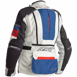 RST Pro Series Adventure-X Ladies Motorcycle Textile Jacket, white-red-blue, Size L for Women
