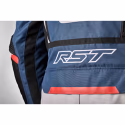 RST Pro Series Adventure-X Ladies Motorcycle Textile Jacket, white-red-blue, Size L for Women