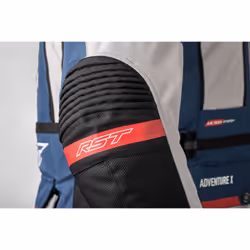 RST Pro Series Adventure-X Ladies Motorcycle Textile Jacket, white-red-blue, Size L for Women